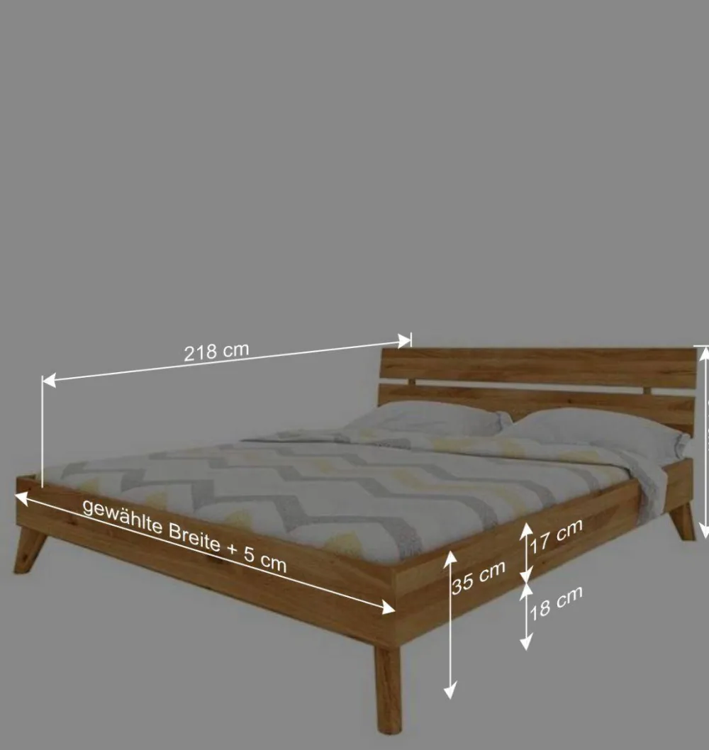 Wohnen Betten<210 cm langes Holzbett Gestell Wildeiche - Eavy