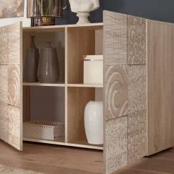 Wohnen Sideboards<241 cm langes Sideboard in Eiche Sonoma Dekor - Bielvas