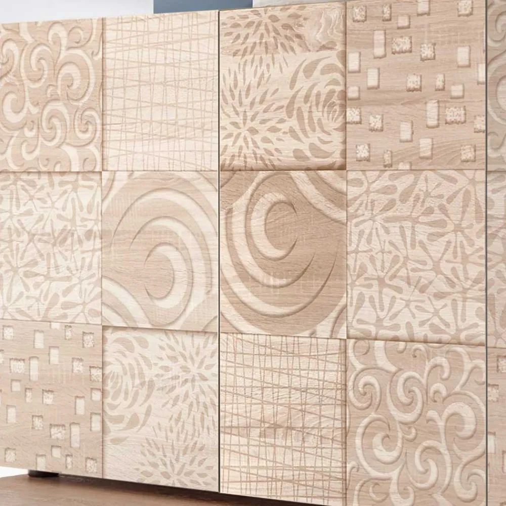 Wohnen Sideboards<241 cm langes Sideboard in Eiche Sonoma Dekor - Bielvas