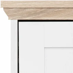 Wohnen Tv & Hifi-Möbel|Lowboards<120 cm langes TV Lowboard in Weiß & Eiche - Akedra