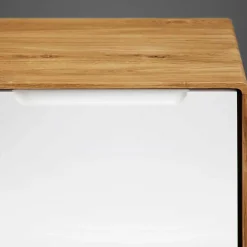 Wohnen Tv & Hifi-Möbel|Lowboards<220 cm langes TV Lowboard in Wildeiche mit Weiß - Diesta I