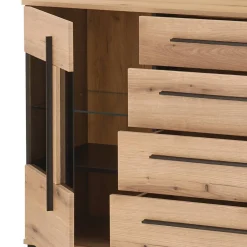 Wohnen Sideboards<200 cm Sideboard mit Glaseinsätzen - Brocus