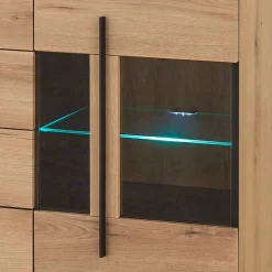 Wohnen Sideboards<200 cm Sideboard mit Glaseinsätzen - Brocus