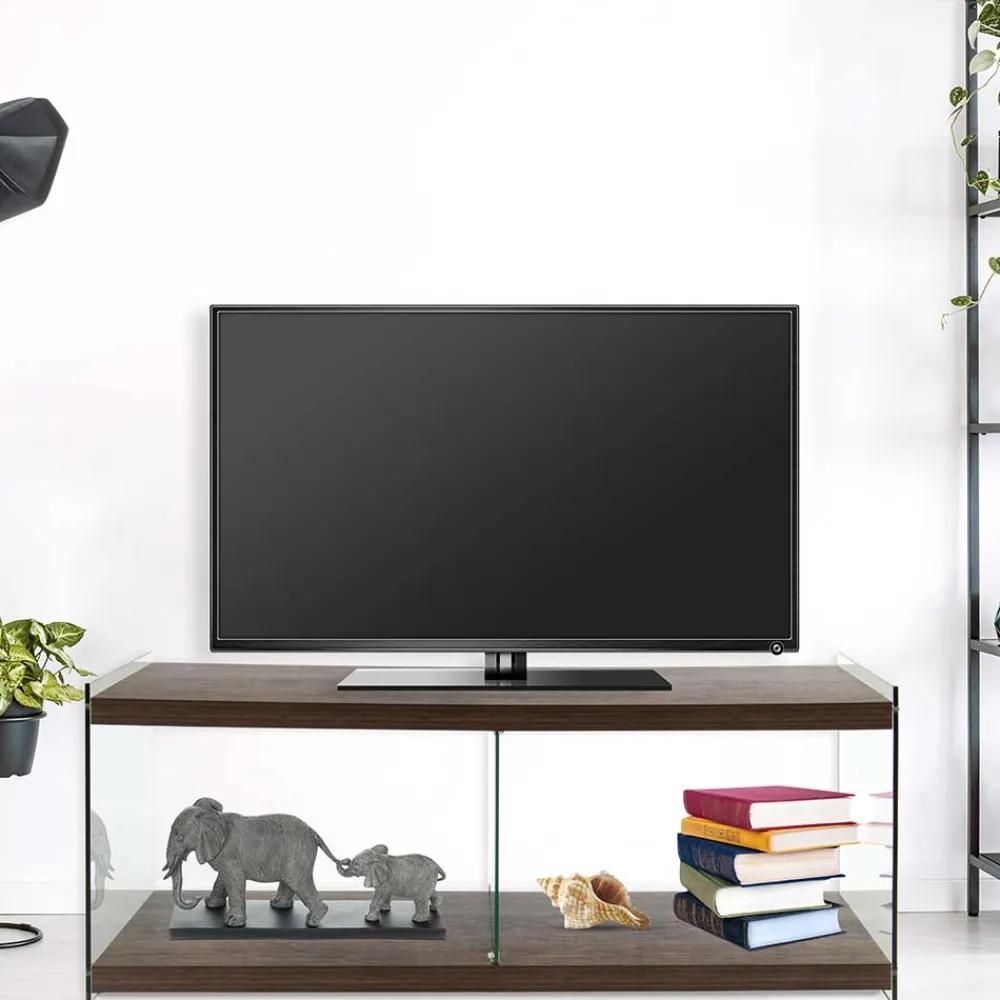Wohnen Tv & Hifi-Möbel|Lowboards<120 cm TV Element in Nussbaum & Transparent - Tomima