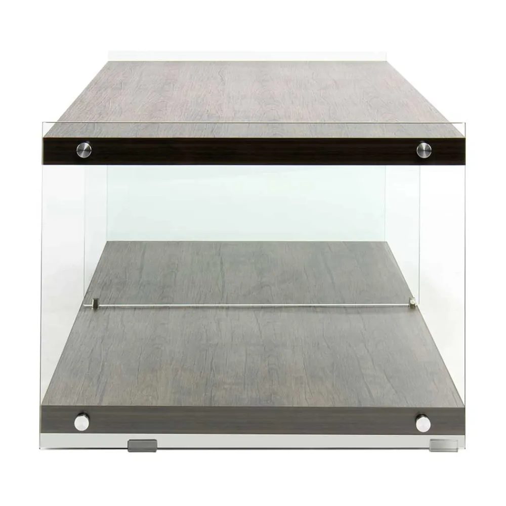 Wohnen Tv & Hifi-Möbel|Lowboards<120 cm TV Element in Nussbaum & Transparent - Tomima