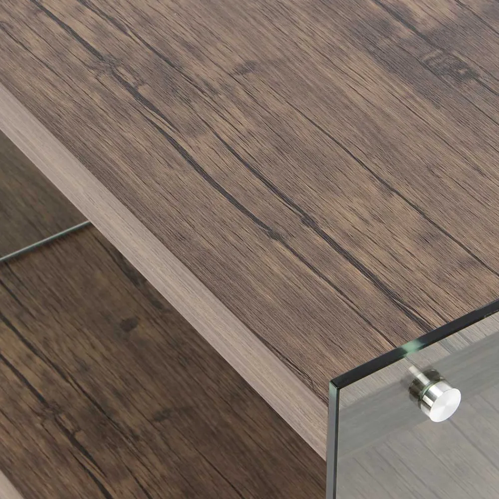 Wohnen Tv & Hifi-Möbel|Lowboards<120 cm TV Element in Nussbaum & Transparent - Tomima