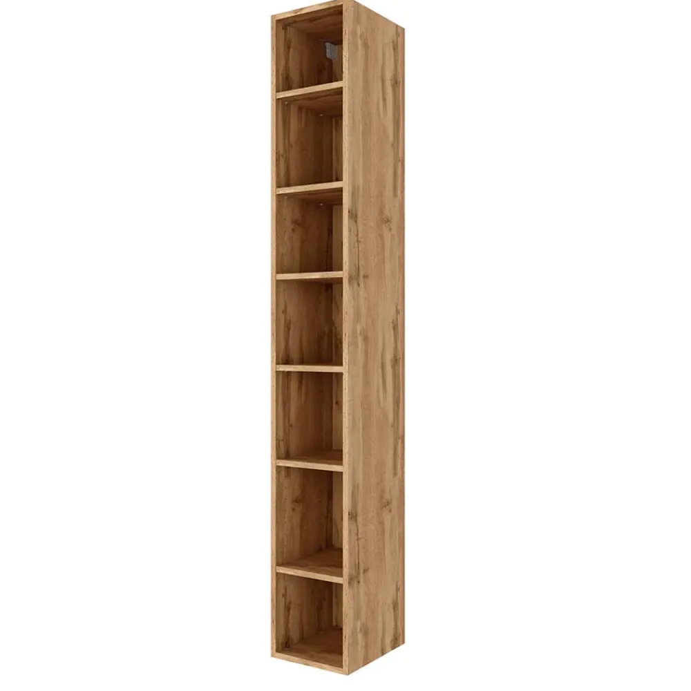 Wohnen Regale<7 Fächer Badzimmer Regal in Holz Optik - Lemnas