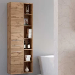 Wohnen Regale<7 Fächer Badzimmer Regal in Holz Optik - Lemnas