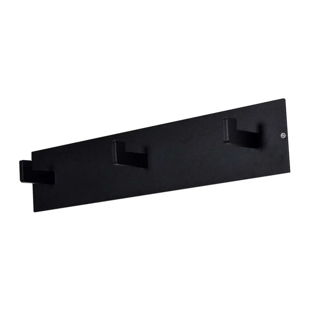 Wohnen Garderoben<3 Haken Wand-Garderobenleiste in Schwarz - Apulca