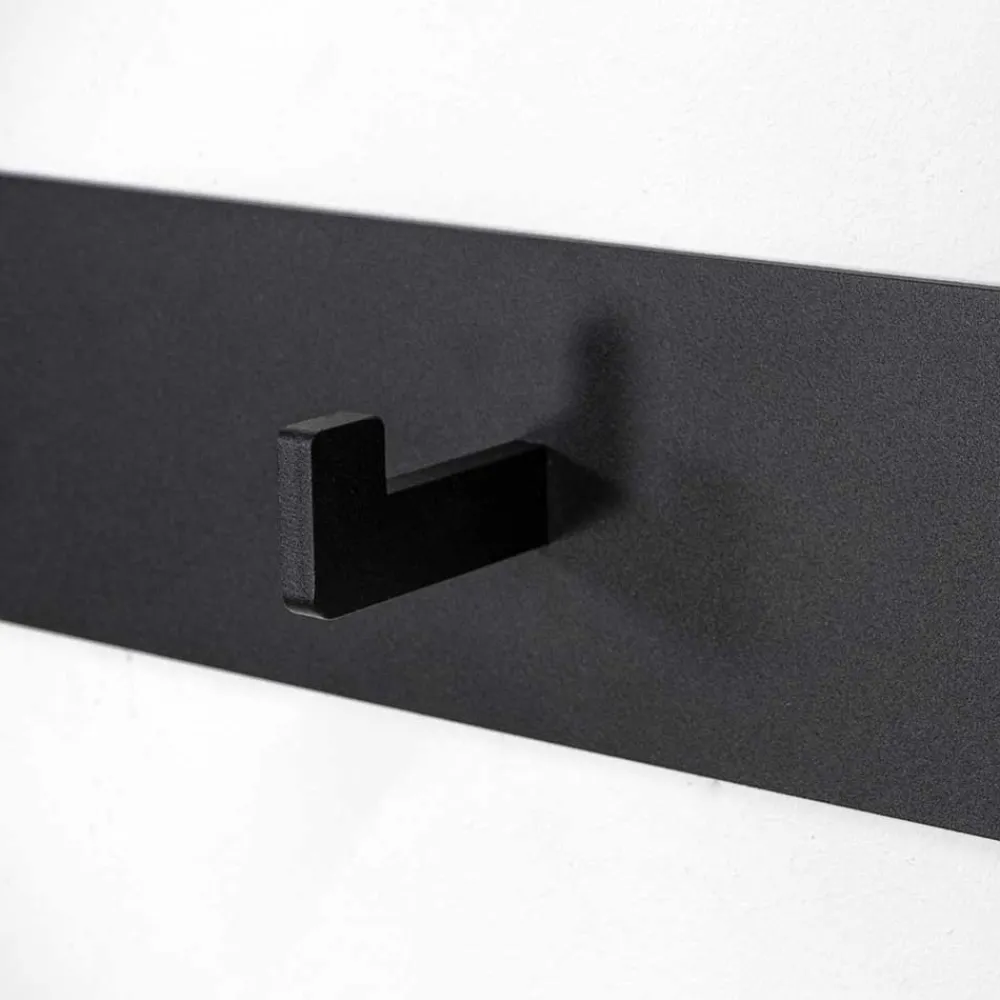 Wohnen Garderoben<3 Haken Wand-Garderobenleiste in Schwarz - Apulca