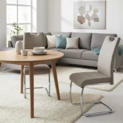 Wohnen Sessel<2 oder 4 Essstühle in Kunstleder Beige - Banda (Set)