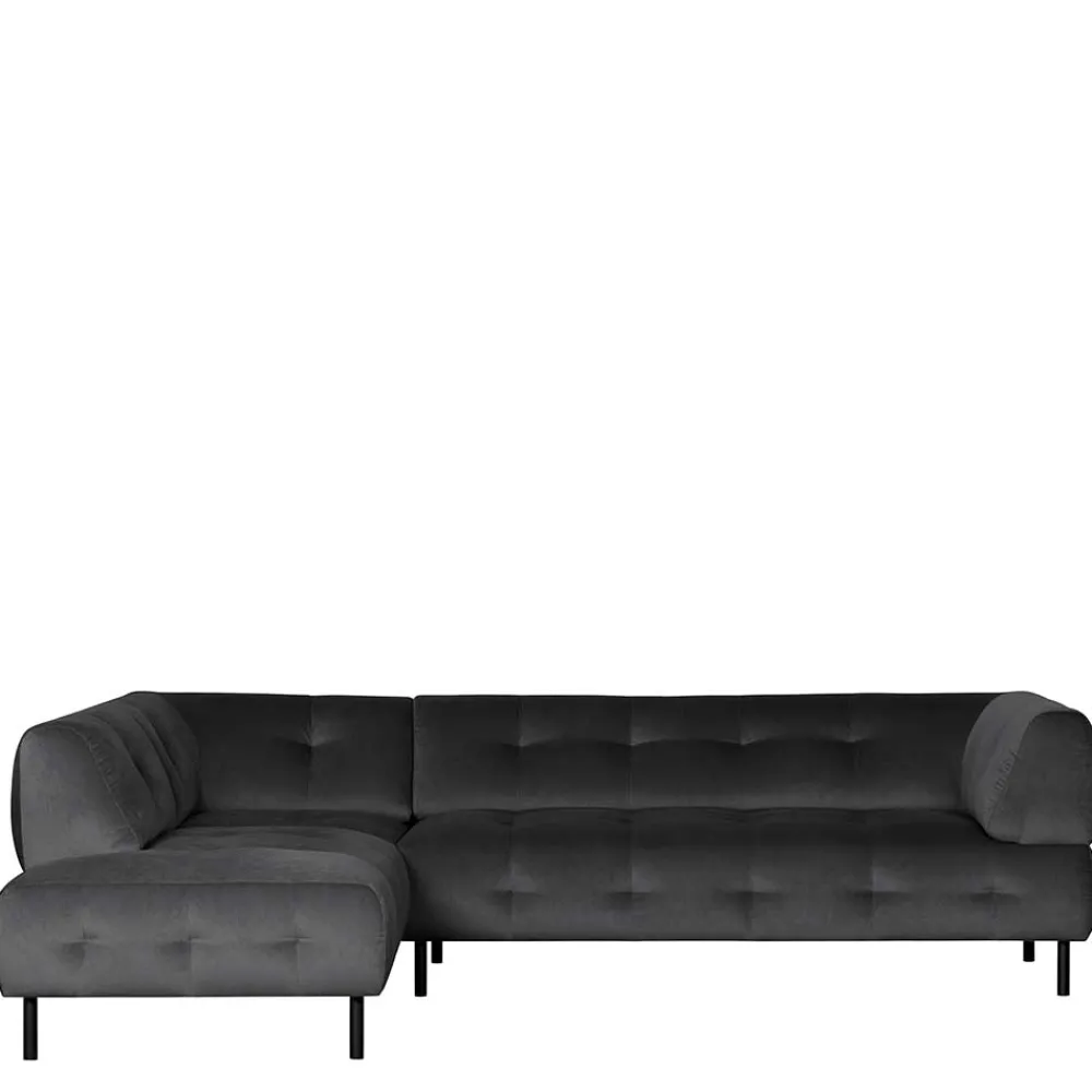 Wohnen Sofas<4 Personen Polsterecke in Graubraun Samtbezug - Marian