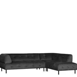 Wohnen Sofas<4 Personen Polsterecke in Graubraun Samtbezug - Marian