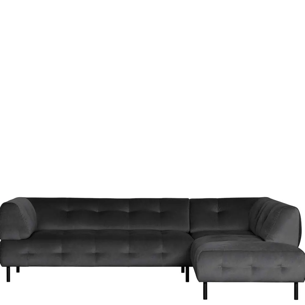 Wohnen Sofas<4 Personen Polsterecke in Graubraun Samtbezug - Marian
