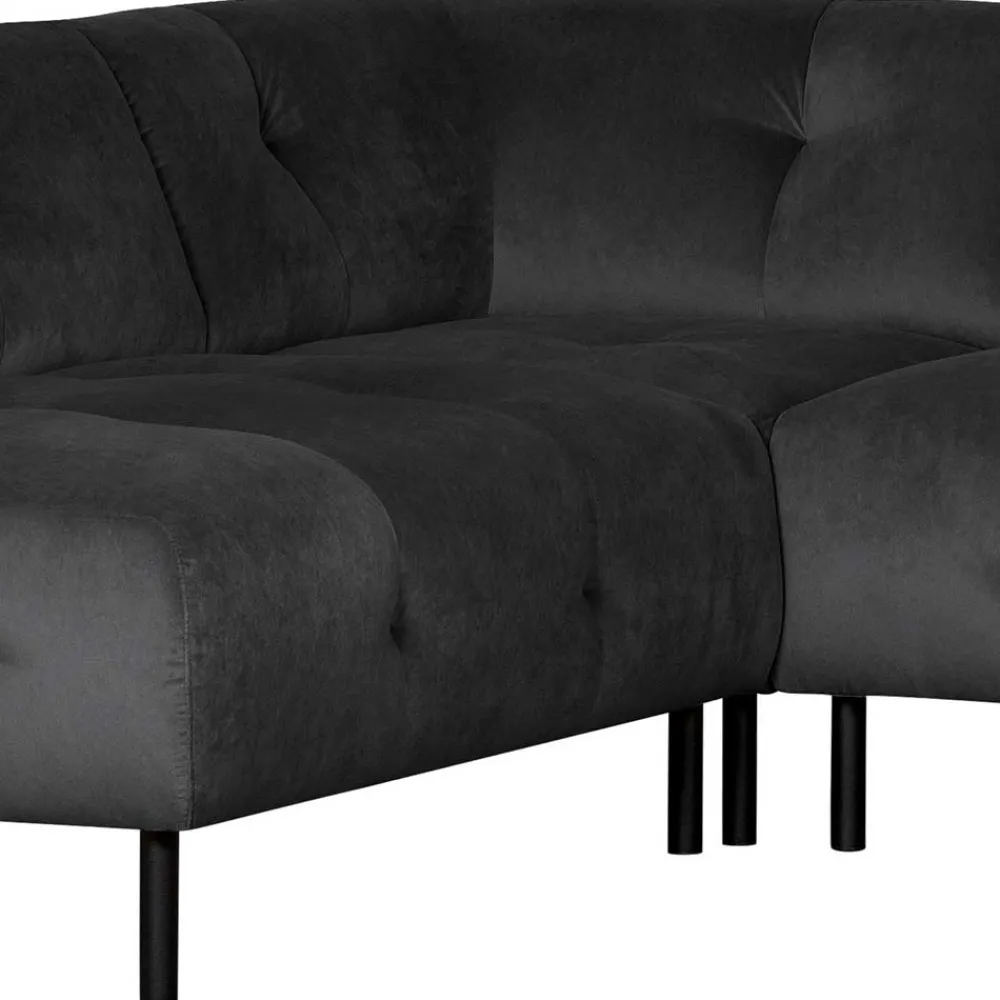 Wohnen Sofas<4 Personen Polsterecke in Graubraun Samtbezug - Marian
