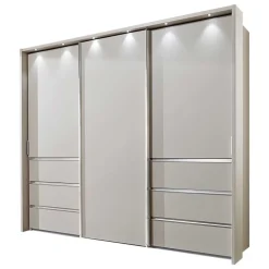 Wohnen Kleiderschränke|Schränke<3 Schiebetüren Schlafzimmer Schrank in Beige - Zesgina