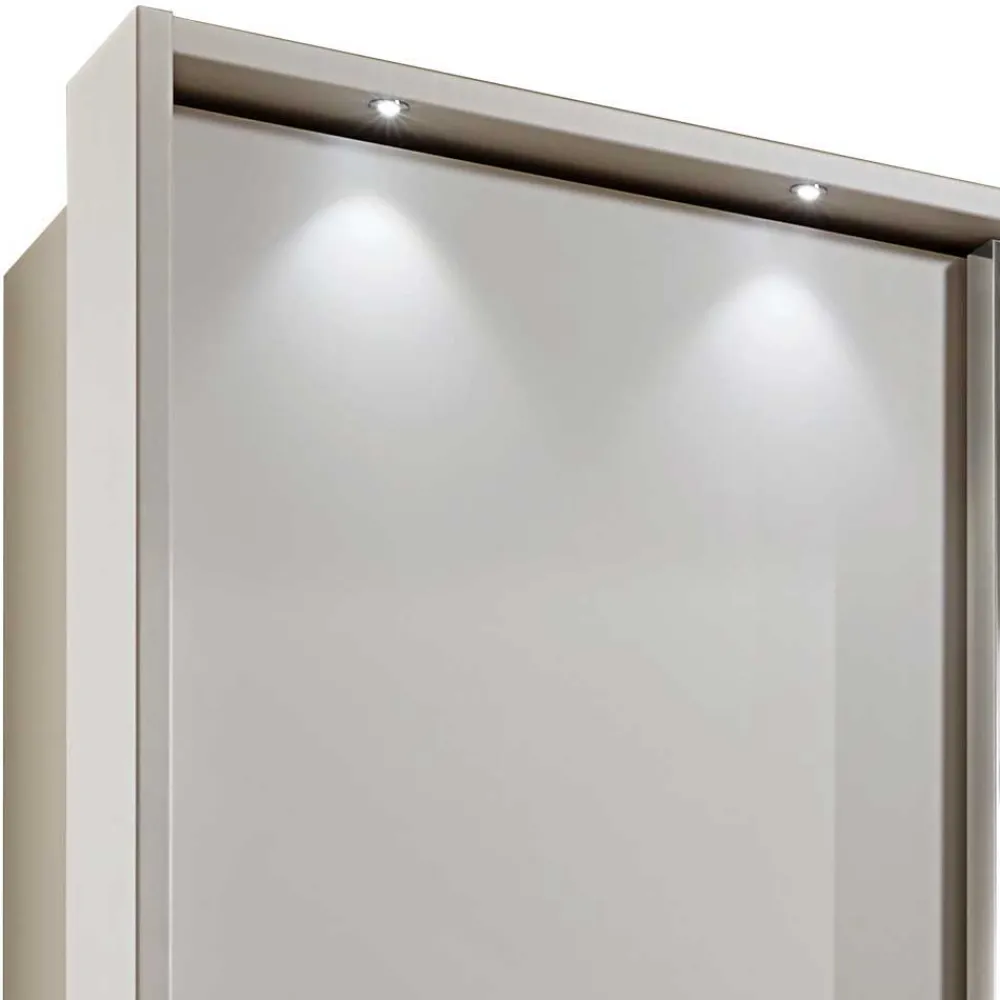 Wohnen Kleiderschränke|Schränke<3 Schiebetüren Schlafzimmer Schrank in Beige - Zesgina