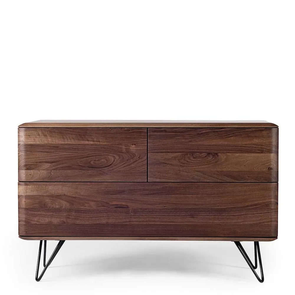 Wohnen Sideboards<3 Schubladen Kommode aus Nussbaum - Rivossa