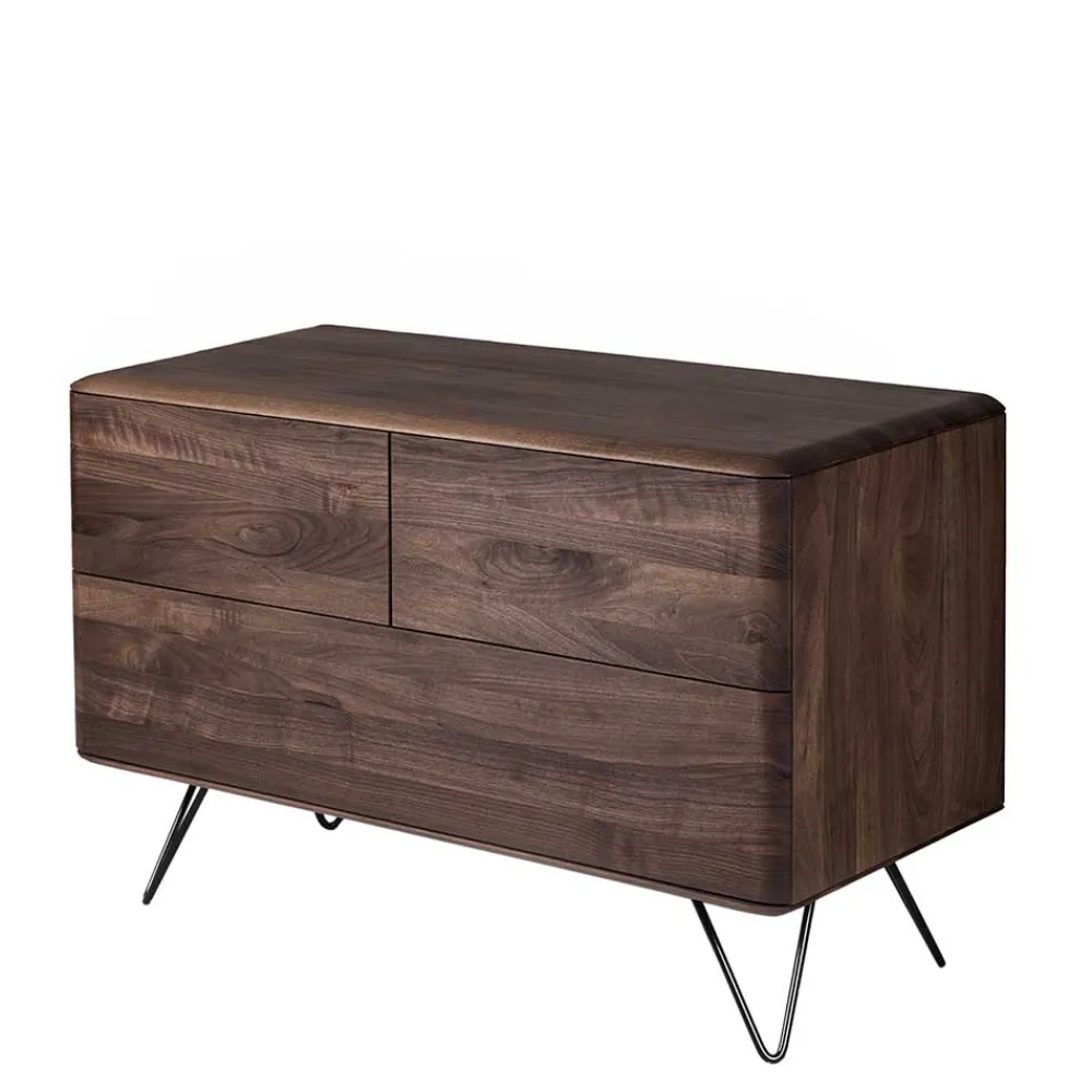 Wohnen Sideboards<3 Schubladen Kommode aus Nussbaum - Rivossa