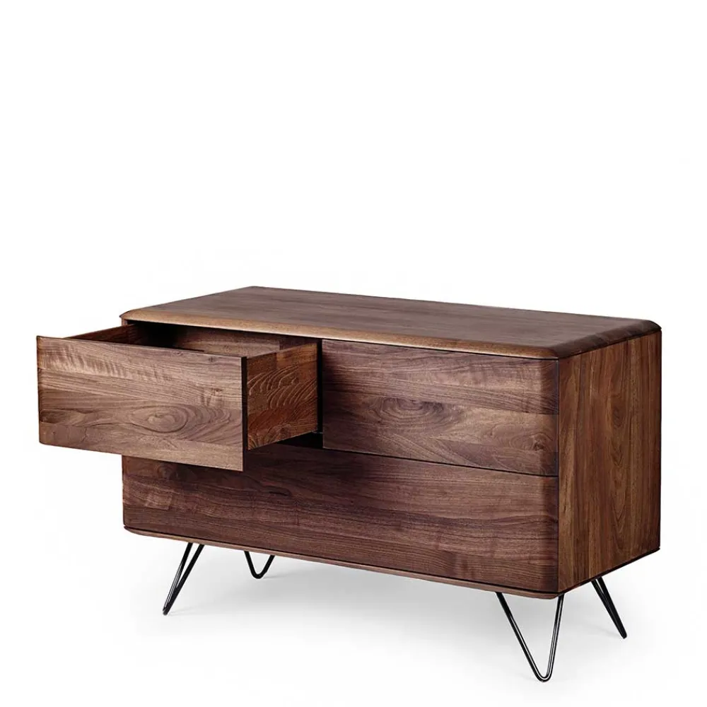 Wohnen Sideboards<3 Schubladen Kommode aus Nussbaum - Rivossa