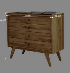 Wohnen Kommoden<4 Schubladen Kommode im Midcentury Design - Hardus