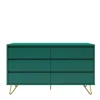 Wohnen Sideboards<6 Schubladen Kommode in Grün & Gold - Ricriava