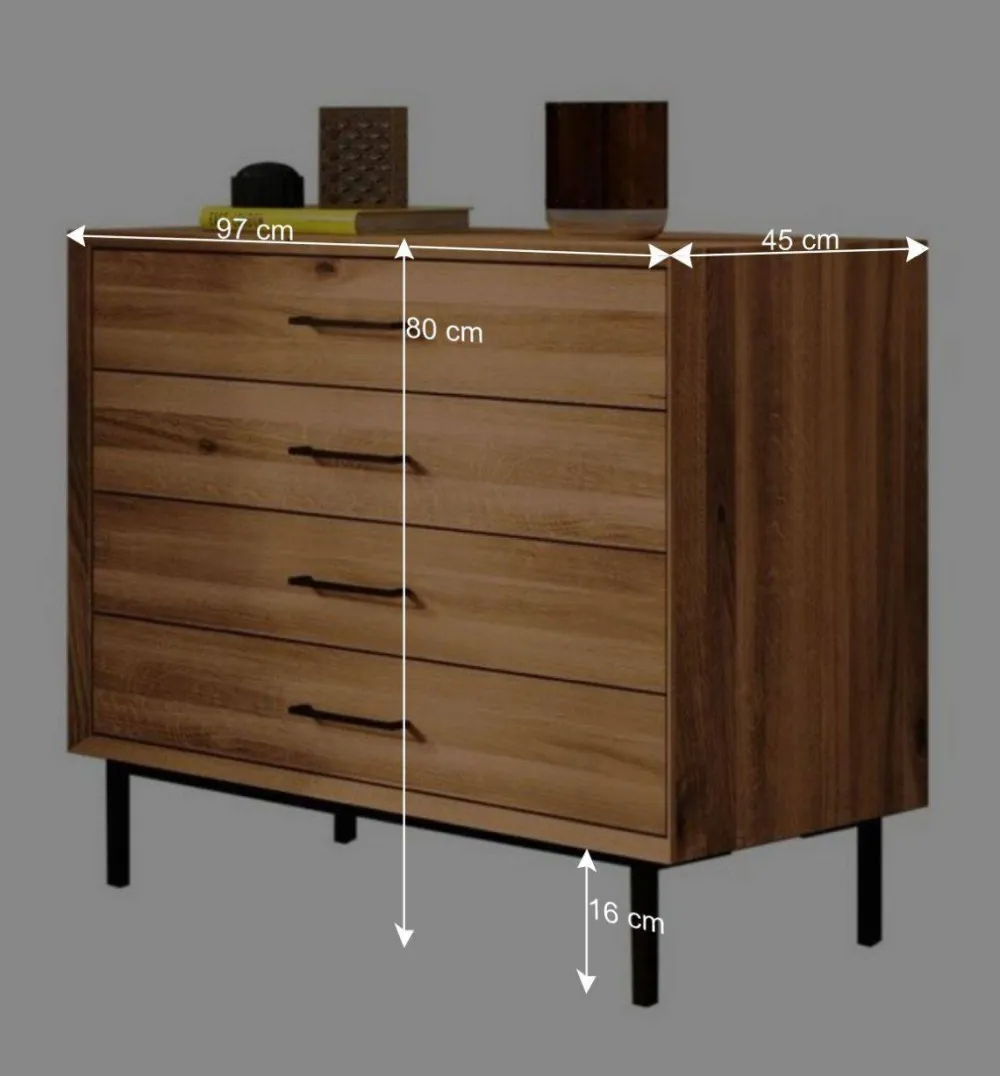 Wohnen Kommoden<4 Schubladen Kommode mit 97 cm Breite - Kerfa