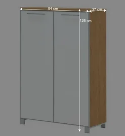 Wohnen Kommoden<2 türiger Schuhschrank Wynoca in Weiß Glas beschichtet