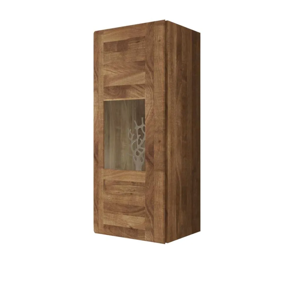 Wohnen Vitrinen<1 türiger Vitrine Vaskov aus Wildeiche Massivholz