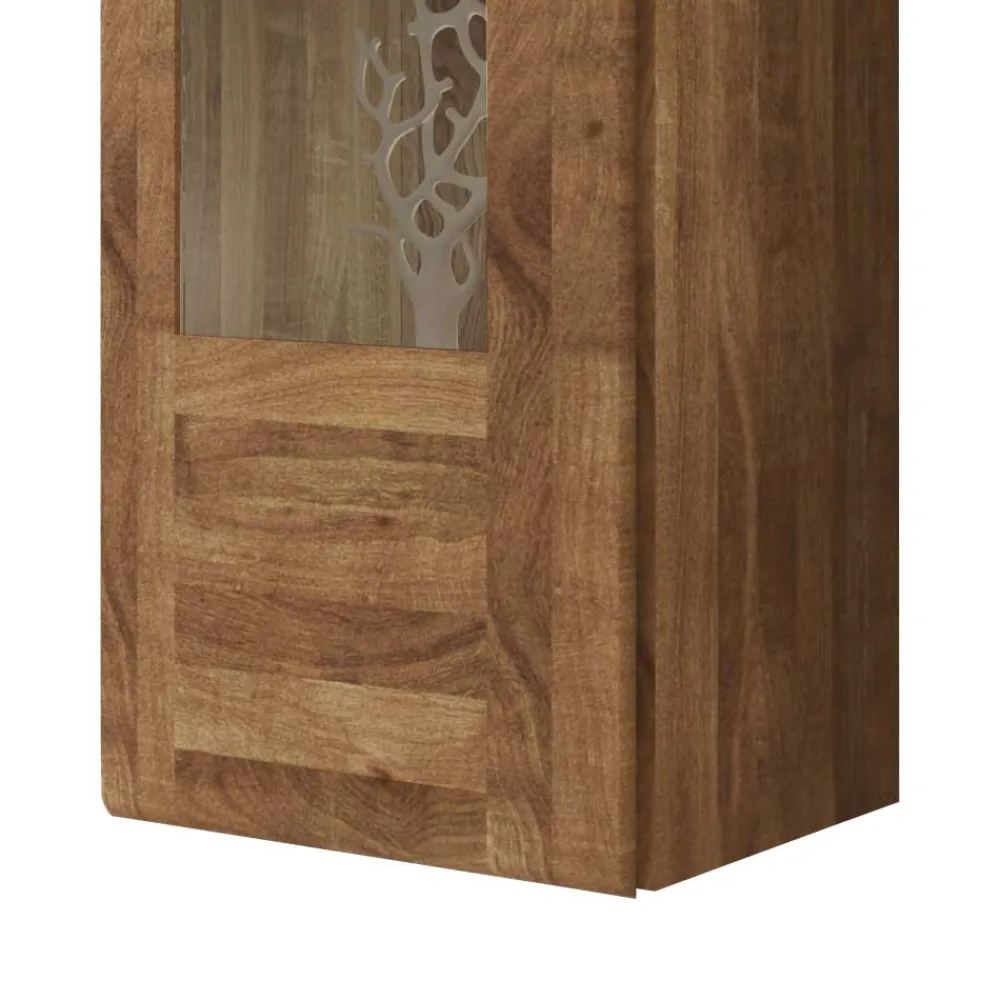 Wohnen Vitrinen<1 türiger Vitrine Vaskov aus Wildeiche Massivholz