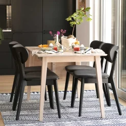Wohnen Sitzgruppe<Abklappbarer Esstisch & 4 Stühle - Pessoa (fünfteilig)