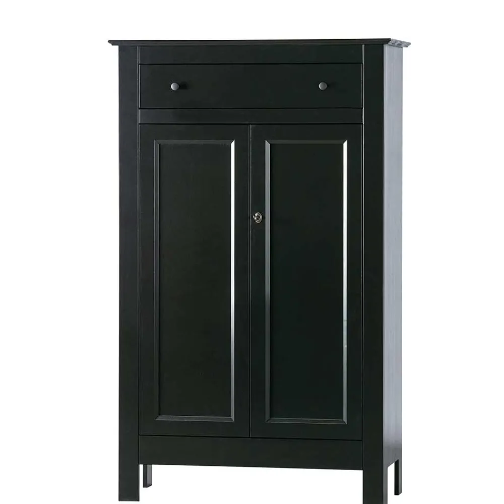 Wohnen Highboards|Kommoden<Abschließbare Vertiko Kommode in Schwarz - Wins