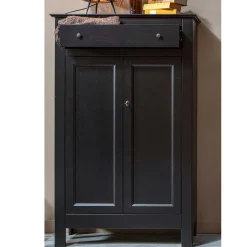 Wohnen Highboards|Kommoden<Abschließbare Vertiko Kommode in Schwarz - Wins