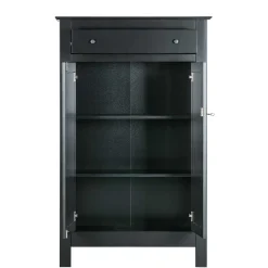 Wohnen Highboards|Kommoden<Abschließbare Vertiko Kommode in Schwarz - Wins