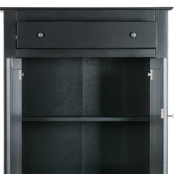Wohnen Highboards|Kommoden<Abschließbare Vertiko Kommode in Schwarz - Wins