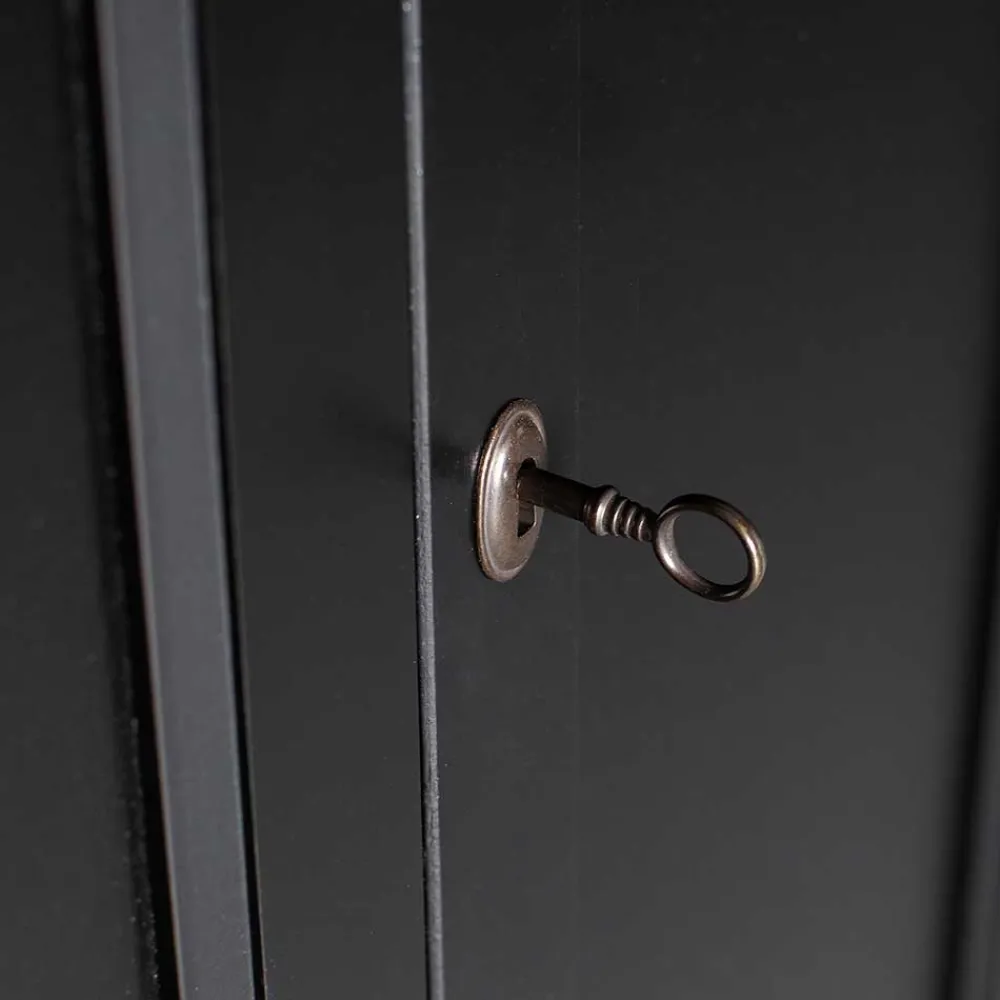 Wohnen Highboards|Kommoden<Abschließbare Vertiko Kommode in Schwarz - Wins