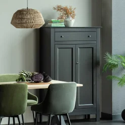 Wohnen Highboards|Kommoden<Abschließbare Vertiko Kommode in Schwarz - Wins