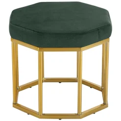 Wohnen Hocker<Achteck Hocker in Dunkelgrün & Gold - Furciona