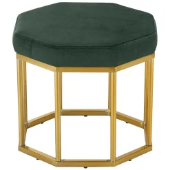 Wohnen Hocker<Achteck Hocker in Dunkelgrün & Gold - Furciona