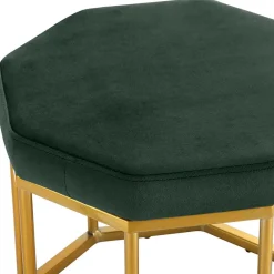 Wohnen Hocker<Achteck Hocker in Dunkelgrün & Gold - Furciona