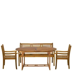 Wohnen Sitzgruppe<Akazie Gartengruppe mit Tisch oval - Egina (vierteilig)