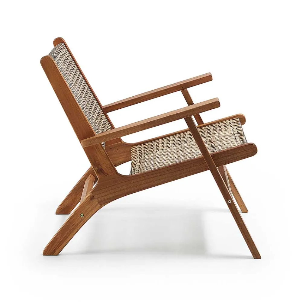 Wohnen Sessel<Akazie Holzsessel mit Rattan Geflecht - Foglia