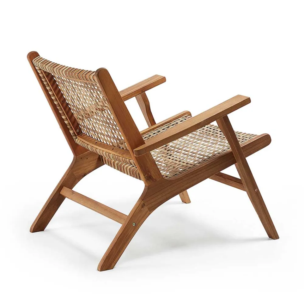 Wohnen Sessel<Akazie Holzsessel mit Rattan Geflecht - Foglia