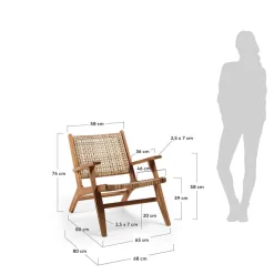 Wohnen Sessel<Akazie Holzsessel mit Rattan Geflecht - Foglia