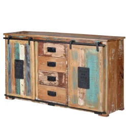 Wohnen Sideboards<Altholz Kombikommode mit Schiebetüren - Jevilia
