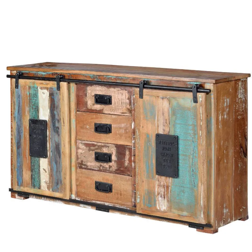 Wohnen Sideboards<Altholz Kombikommode mit Schiebetüren - Jevilia