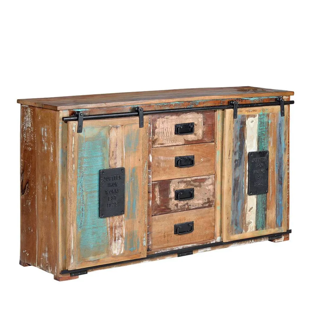 Wohnen Sideboards<Altholz Kombikommode mit Schiebetüren - Jevilia