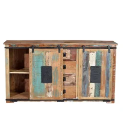 Wohnen Sideboards<Altholz Kombikommode mit Schiebetüren - Jevilia