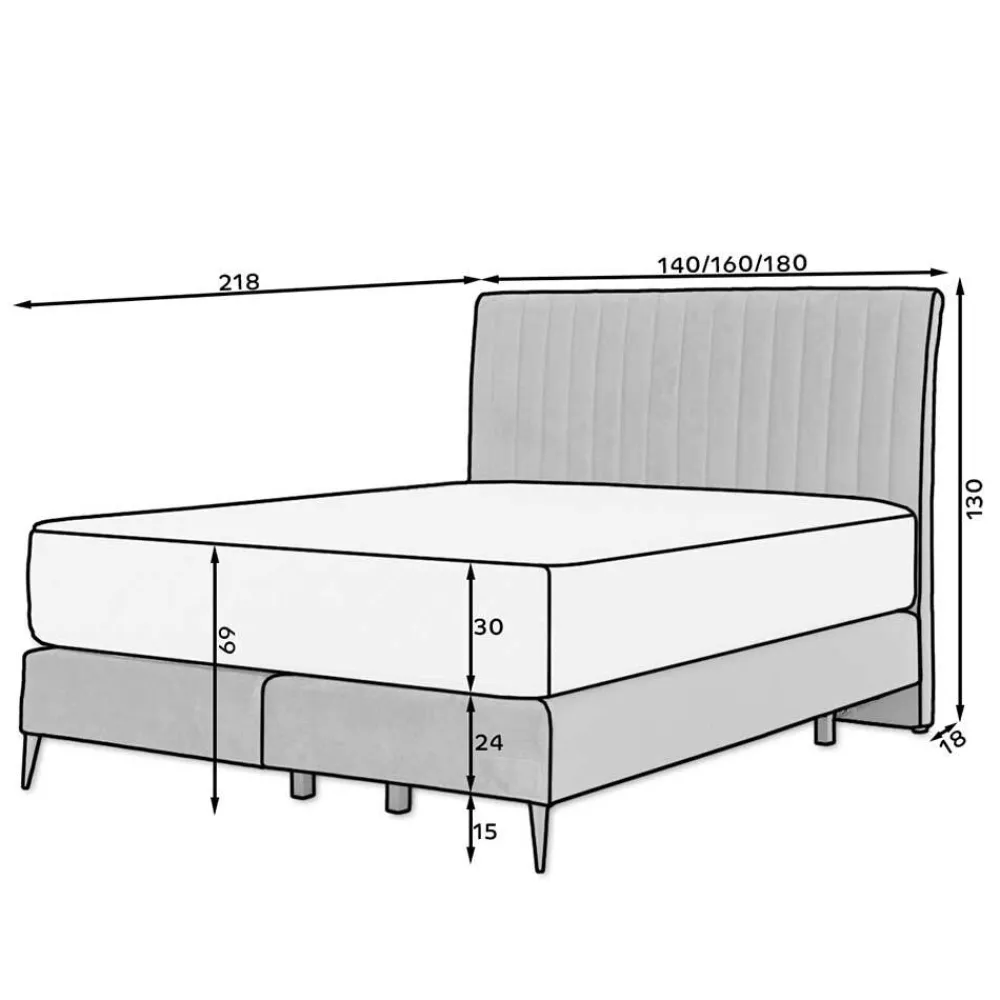 Wohnen Betten<Amerikanisches Bett - Boxspring - in Dunkelbraun - Pianona
