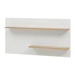 Wohnen Wohnwände<Anbauwand in Weiß & Wildeiche - Nonessia (dreiteilig)